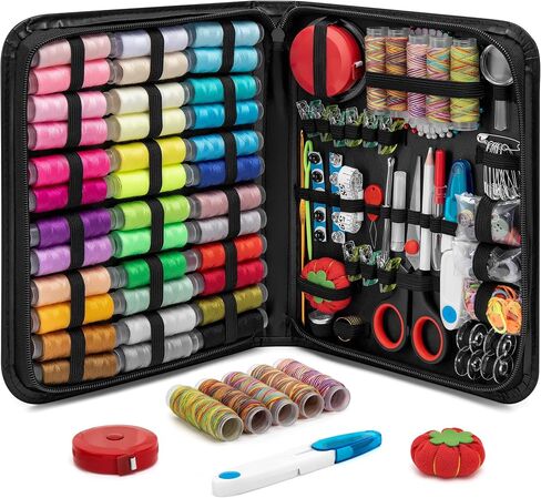 KEYHOT Mini Sewing Kit Basic - 87 Pcs Home Sewing Starter Kit - Sewing Supplies Kit Accessories for Adults Beginner Travel Including Sewing Needles Thread Scissors Measure Etc（Black） in Saudi Arabia