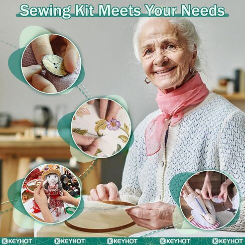 KEYHOT Mini Sewing Kit Basic - 87 Pcs Home Sewing Starter Kit - Sewing Supplies Kit Accessories for Adults Beginner Travel Including Sewing Needles Thread Scissors Measure Etc（Black） in Saudi Arabia