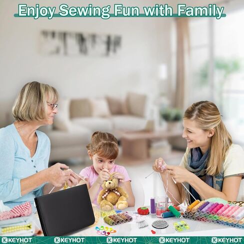KEYHOT Mini Sewing Kit Basic - 87 Pcs Home Sewing Starter Kit - Sewing Supplies Kit Accessories for Adults Beginner Travel Including Sewing Needles Thread Scissors Measure Etc（Black） in Saudi Arabia