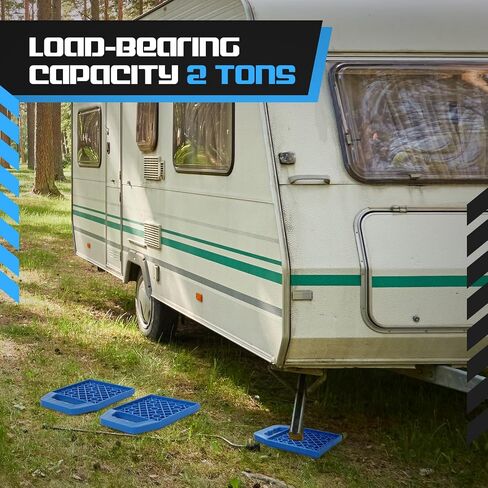 8 قطع RV استقرار منصات الرافعة Camper Camper Camper Clochs RV مع كتل مثبت العربة للمقبض لمقطورة السفر سهلة التخزين والتنظيم (الأحمر) in Saudi Arabia