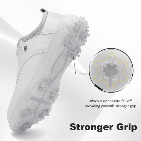 Ultiant Mens Golf Shoes مقاومة للماء ثابتة عديمة الفصائل حذاء رياضة في الهواء الطلق مريح بحجم 7.5-13 in Kuwait