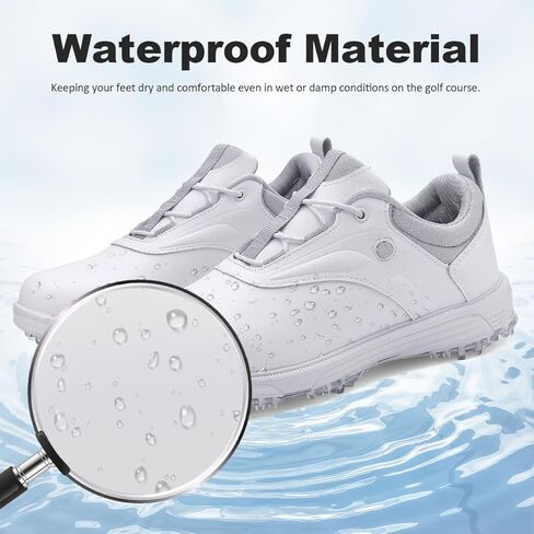 Ultiant Mens Golf Shoes مقاومة للماء ثابتة عديمة الفصائل حذاء رياضة في الهواء الطلق مريح بحجم 7.5-13 in Kuwait