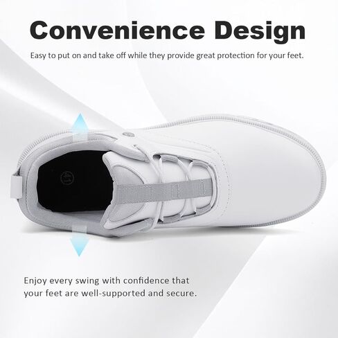 Ultiant Mens Golf Shoes مقاومة للماء ثابتة عديمة الفصائل حذاء رياضة في الهواء الطلق مريح بحجم 7.5-13 in Kuwait