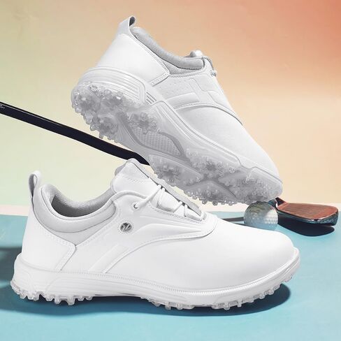 Ultiant Mens Golf Shoes مقاومة للماء ثابتة عديمة الفصائل حذاء رياضة في الهواء الطلق مريح بحجم 7.5-13 in Kuwait