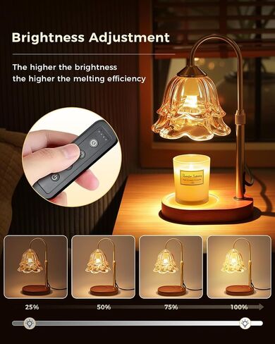 11.5"-14.5" Candle Warmer Lamp with Timer & Dimmer, Gift for Women, Birthday, Adjustable Height Warming Light for Jar Candles, Modern Dimmable Table Light with 2 Bulbs for Bedroom, Office in Saudi Arabia
