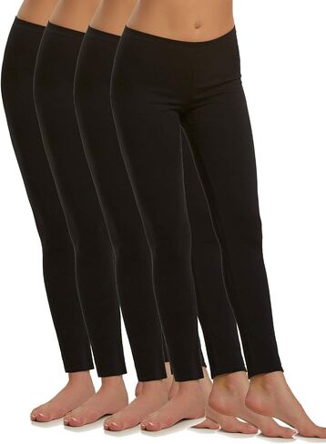 فيلينا | القطن مشروط Lightweight Legging | 4 حزمة | السراويل اليوغا | منتصف الارتفاع in Kuwait