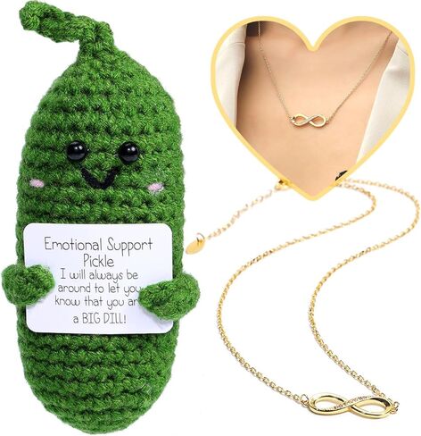 AICase 2024 Graduation Gifts Emotional Support Pickle with Base, Handmade Positive Crochet Cute Decorative Cool Funny College Graduate Grad Gifts for Women/Men/Her/Him/Male/Female/Adult in Saudi Arabia