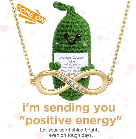AICase 2024 Graduation Gifts Emotional Support Pickle with Base, Handmade Positive Crochet Cute Decorative Cool Funny College Graduate Grad Gifts for Women/Men/Her/Him/Male/Female/Adult in Saudi Arabia