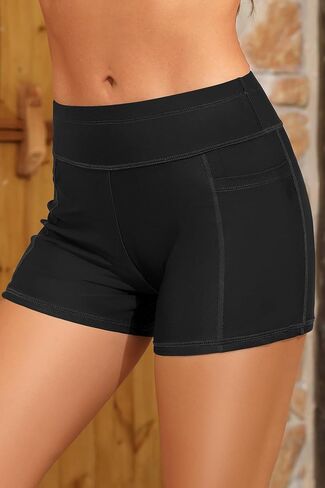 Daci Womens High Waisted Swim Shorts - 3" Bathing Suits Short with Pockets UPF 50+ Board Shorts 2025 Swimsuit Bottom in Saudi Arabia