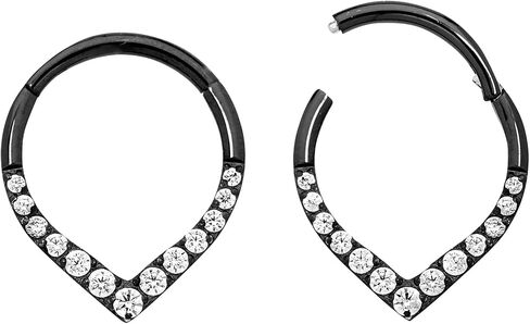365 Sleepers Titanium Implant Grade 16G Gem Tear Drop Septum Jewelry Hinged Segment Ring Body Piercing Hoop Lip Rings Helix Cartilage Rook Sleeper Earrings 8mm – 10mm in Saudi Arabia