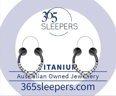 365 Sleepers Titanium Implant Grade 16G Gem Tear Drop Septum Jewelry Hinged Segment Ring Body Piercing Hoop Lip Rings Helix Cartilage Rook Sleeper Earrings 8mm – 10mm in Saudi Arabia