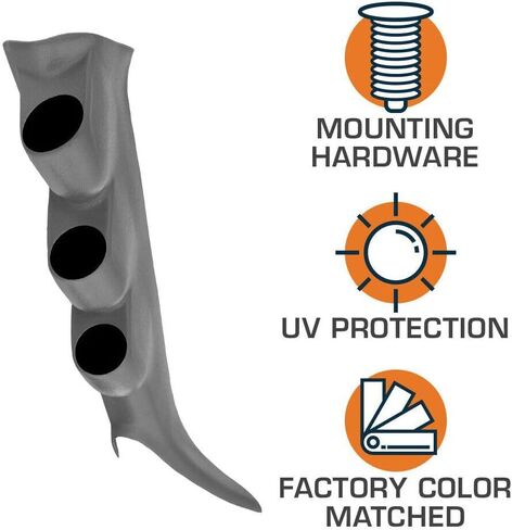 Gray Triple Gauge 52mm Bailar ABS Plastic for Silverado 1500/1500HD/2500HD/3500 Classic 07 for Silverado 1500/2500 00-06 for Silverado 1500HD 01-03 05-06 in Kuwait