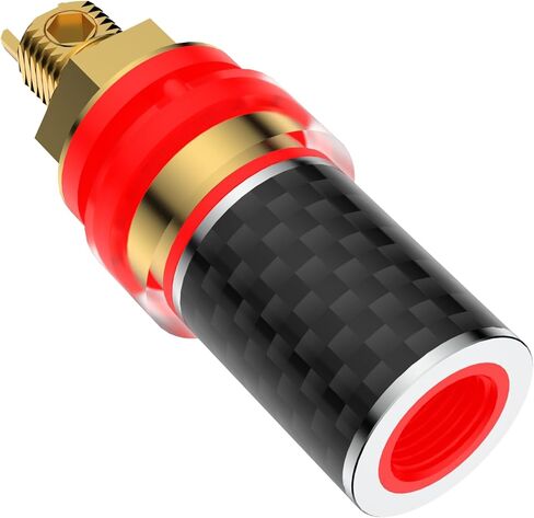 Audiocrast 4X HiFi Speaker Binding Post Connectors Copper Audiophile Banana Plug Socket Banana Jack 4MM Amplifier Speaker Terminals M8 Threaded Insulated Hi-end Audio Video Cable Plugs-Long in Saudi Arabia