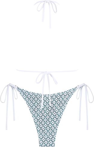 ZAFUL Triangle Bikini for Women 2 Piece Halter Bikini Sets Sexy High Cut Bathing Suit Side Tie Wave Textured Swimsuits in Saudi Arabia
