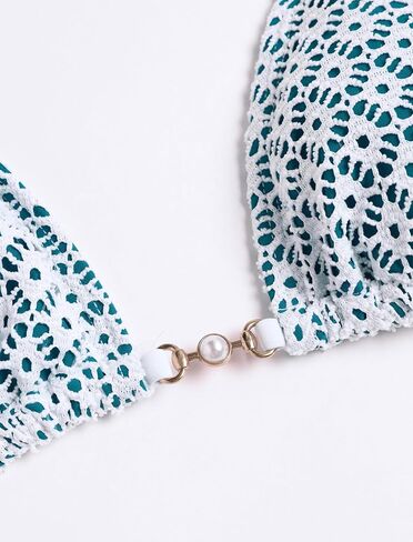 ZAFUL Triangle Bikini for Women 2 Piece Halter Bikini Sets Sexy High Cut Bathing Suit Side Tie Wave Textured Swimsuits in Saudi Arabia