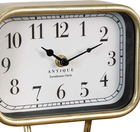 Nikky Home Vintage Table Top Clock ، Puck Duck Paw Silent Shild Desk Clock Batcle التي تعمل ، ديكور المنزل لغرفة المعيشة ، رف ، غرفة نوم ، سرير - ذهبي in Saudi Arabia
