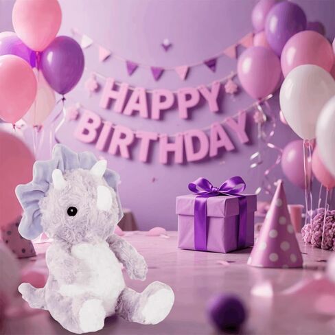 Purple Dinosaur Stuffed Animals for Girls, Dinosaur Toys for Kids 3-5, Cute Dinosaur Party Favors, Cuddly Huggable Dinosaur Plush for Baby Shower, Xmas Birthday Gifts for Toddler Age 3+ in Kuwait