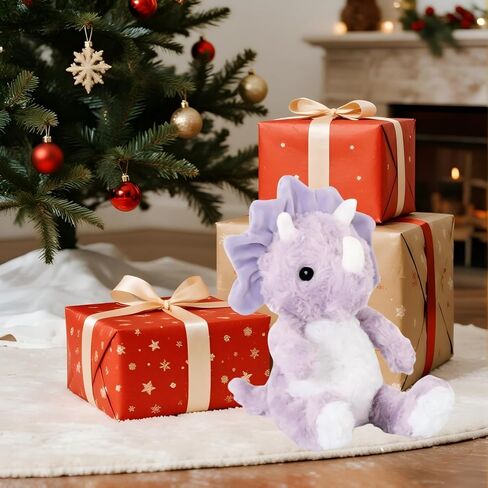 Purple Dinosaur Stuffed Animals for Girls, Dinosaur Toys for Kids 3-5, Cute Dinosaur Party Favors, Cuddly Huggable Dinosaur Plush for Baby Shower, Xmas Birthday Gifts for Toddler Age 3+ in Kuwait