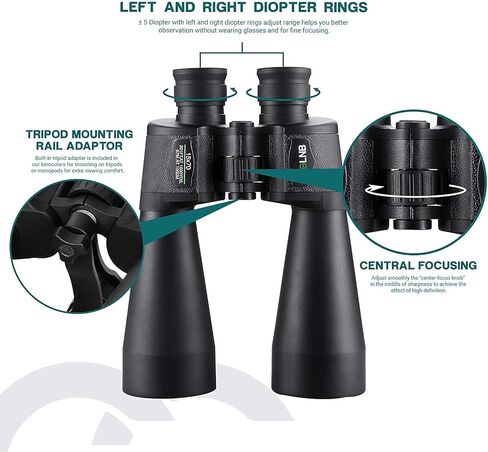 ESSLNB Astronomy Binoculars, 30x80 Giant Binoculars for Adults, Waterproof Outdoor Binoculars for Travel Stargazing Bird Watching Hunting with Built-in Tripod Adapter and Carrying Bag in Kuwait