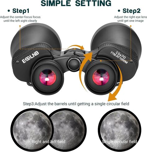 ESSLNB Astronomy Binoculars, 30x80 Giant Binoculars for Adults, Waterproof Outdoor Binoculars for Travel Stargazing Bird Watching Hunting with Built-in Tripod Adapter and Carrying Bag in Kuwait