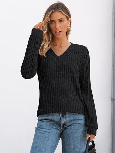 AUTOMET Womens V Neck Long Sleeve Shirt Fall Fashion Tops Tunic Dressy Casual Sweater Clothes Cute Trendy Work Outfits 2025 in Saudi Arabia