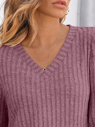 AUTOMET Womens V Neck Long Sleeve Shirt Fall Fashion Tops Tunic Dressy Casual Sweater Clothes Cute Trendy Work Outfits 2025 in Saudi Arabia