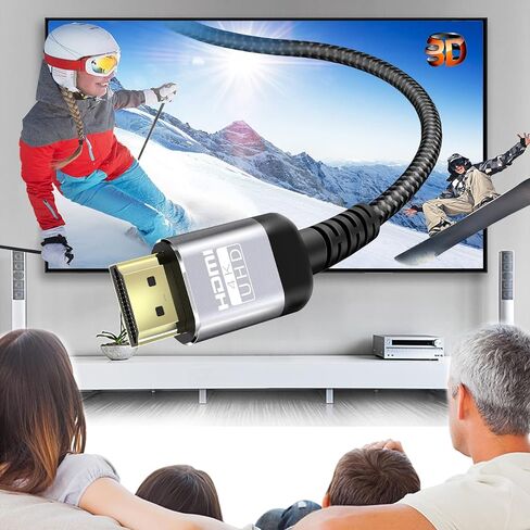 Fiber Optic HDMI Cable 200ft,18Gbps 4K@60Hz(4:4:4) Unidirectional Active 2.0 Cord,Support HDR10 eARC HDCP 2.2 3D CEC Atmos DTS:X, Ultra high Speed Flexible and Slim（60m） in Kuwait
