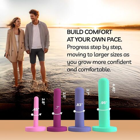 Bliss Comfort 4-Dilator Kit - Premium Soft Silicone - Pelvic Floor Muscle Exerciser Trainer - Small Sizes 1-4. The Ideal First Step. Bonus Bliss Glide, $8 Value! in Saudi Arabia