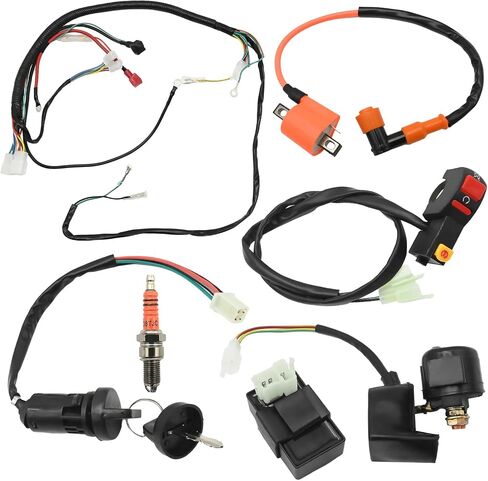 تسخير الأسلاك الكاملة للكهرباء ، مفتاح ملف CDI الإشعال ، مجموعة توصيل سدادات Solenoid Relay STARK لزواج الأزرار لـ 4 Wheelers Stroke ATV 150cc 200cc 250cc Quad Buggy Go Kart in Kuwait