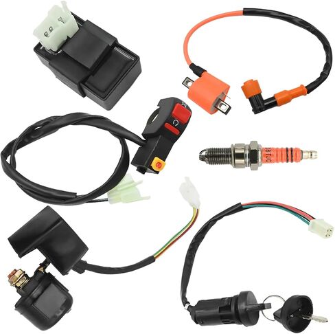 تسخير الأسلاك الكاملة للكهرباء ، مفتاح ملف CDI الإشعال ، مجموعة توصيل سدادات Solenoid Relay STARK لزواج الأزرار لـ 4 Wheelers Stroke ATV 150cc 200cc 250cc Quad Buggy Go Kart in Kuwait