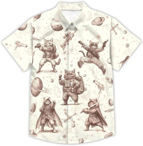 Funny Hawaiian Shirts for Men Short Sleeve Button Down Casual Shirts Summer Tropical Beach Shirt in Kuwait