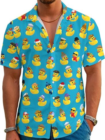 Funny Hawaiian Shirts for Men Short Sleeve Button Down Casual Shirts Summer Tropical Beach Shirt in Kuwait