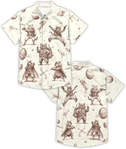 Funny Hawaiian Shirts for Men Short Sleeve Button Down Casual Shirts Summer Tropical Beach Shirt in Kuwait