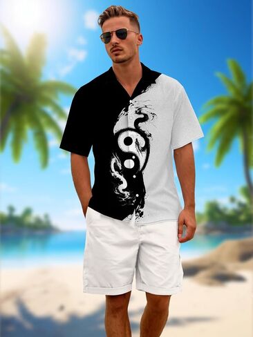 Funny Hawaiian Shirts for Men Short Sleeve Button Down Casual Shirts Summer Tropical Beach Shirt in Kuwait