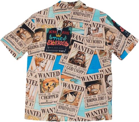 Ripple Junction One Piece One Men Men Shirt Button Down Shirt Straw Hat Hat Pirates Bounty Pounty Anime مرخص رسميًا رسميًا in Saudi Arabia