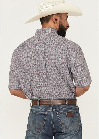 Cinch Mens Arena Flex Red Print Short Sleeve Button Down Shirt in Saudi Arabia