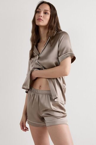 Woman's Piped Silk Shorts in Saudi Arabia