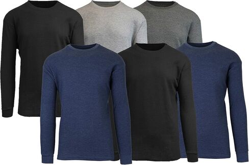 Galaxy by Harvic Men's Long Sleeve Waffle Thermal Shirt 6-Pack in Saudi Arabia