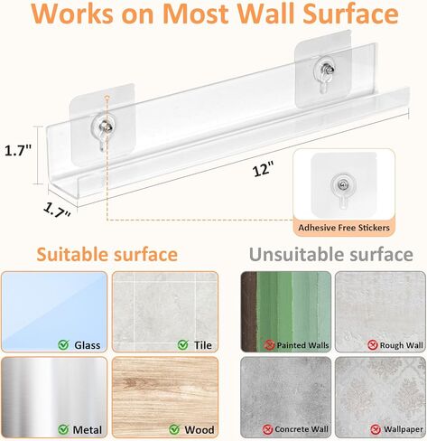 12 حزمة سجل سجل الفينيل ، رف جدار الجدار فينيل ، حامل سجل للعرض والتخزين ، أرفف عائمة للجدار وغرفة المعيشة وغرفة النوم in Kuwait