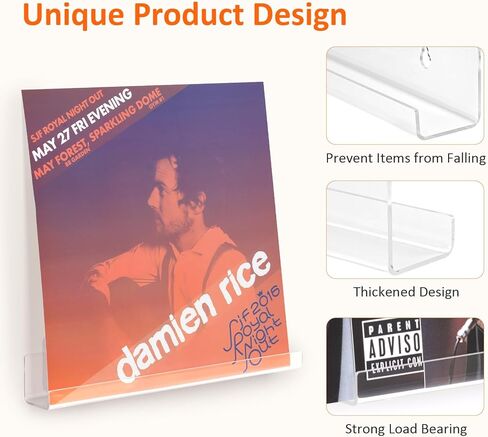 12 حزمة سجل سجل الفينيل ، رف جدار الجدار فينيل ، حامل سجل للعرض والتخزين ، أرفف عائمة للجدار وغرفة المعيشة وغرفة النوم in Kuwait