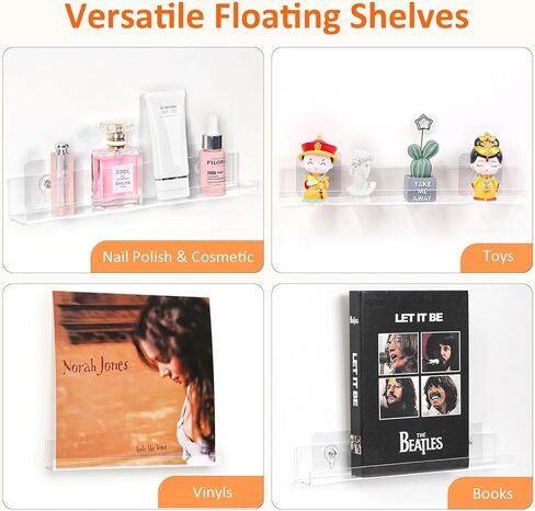 12 حزمة سجل سجل الفينيل ، رف جدار الجدار فينيل ، حامل سجل للعرض والتخزين ، أرفف عائمة للجدار وغرفة المعيشة وغرفة النوم in Kuwait