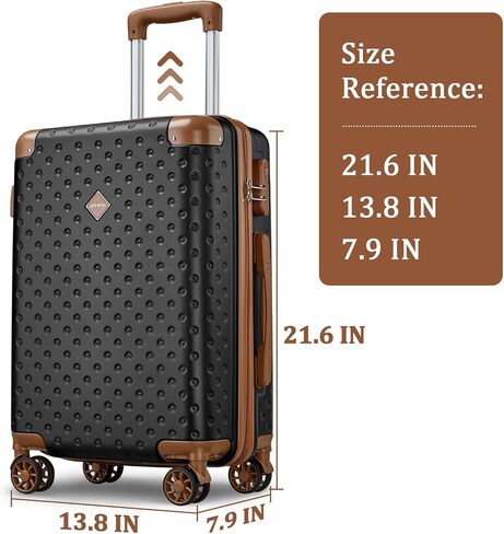 Joyway Carry on Luggage Sets 3 Piece with Spinner Wheels,Hardside 20 Inch Carry-on Suitcase 22x14x9 Airline Approved with Combination Lock, Grey Brown in Kuwait