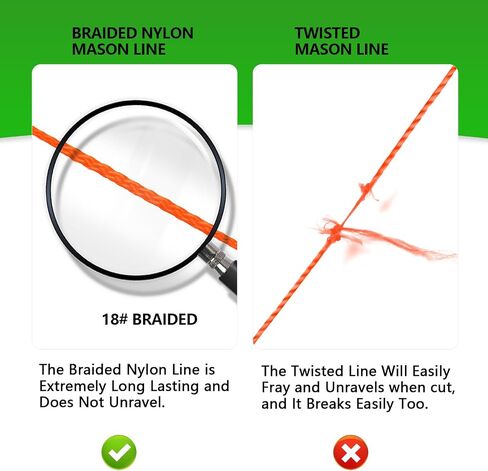 Mason Line Nylon String Line, 250Ft #18 Braided Twine String for Gardening, Garden Tomato String Twine, Premium Construction String Line Level for Masonry Tools, Outdoor Kite String in Saudi Arabia