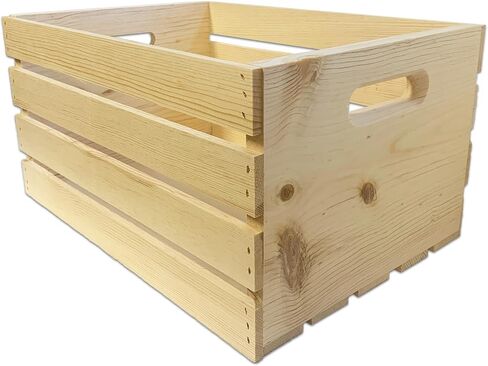 Wilson Large Wooden Pine Crate for Storage and Decoration at Home, Office, Kitchen, Bedroom, and Retail (12.5"x9.625"x17.875") (Set of 3) in Saudi Arabia