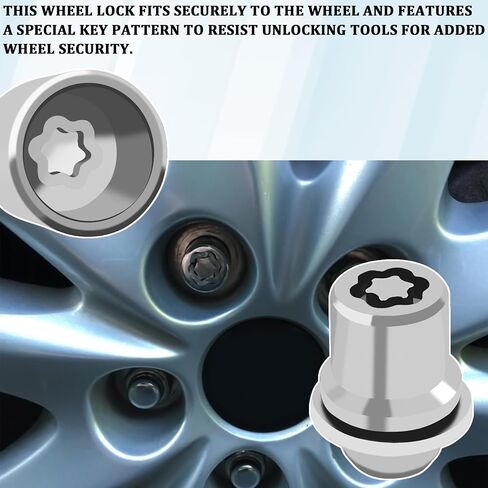4PCS Wheel Lock Lug Nuts for Toyota, M12x1.5 Anti-Theft Locking Lug Nuts with Wheels Lock Key, 00276-00900 Chrome Wheel Locks for Car Lugs Nut Compatible with Toyota Camry Lexus in Saudi Arabia