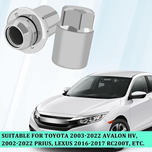 4PCS Wheel Lock Lug Nuts for Toyota, M12x1.5 Anti-Theft Locking Lug Nuts with Wheels Lock Key, 00276-00900 Chrome Wheel Locks for Car Lugs Nut Compatible with Toyota Camry Lexus in Saudi Arabia