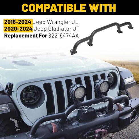 Kuafu Front Bumper Brush Guard Bar Bar Bar متوافق مع 2018-2024 Jeep Wrangler JL Gladiator JT Triple Hoop Pumper Bar Winch & Grille Grille Guard Protector Protection for 82216474aa Steel Powder in Saudi Arabia