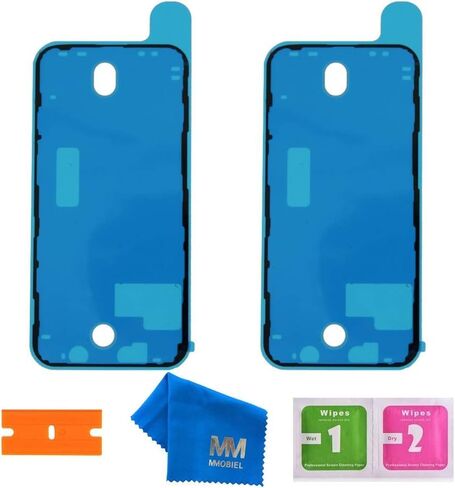 ملصق LCD لاصق مقاوم للماء مسبق القطع من MMOBIEL 2X متوافق مع iPhone 12/ iPhone 12 Pro - 6.1 بوصة أسود لإطار شاشة LCD بما في ذلك مجموعة أدوات in Saudi Arabia