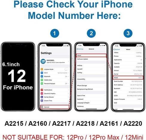 ملصق LCD لاصق مقاوم للماء مسبق القطع من MMOBIEL 2X متوافق مع iPhone 12/ iPhone 12 Pro - 6.1 بوصة أسود لإطار شاشة LCD بما في ذلك مجموعة أدوات in Saudi Arabia
