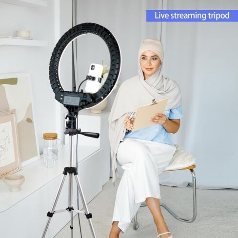 Tripod, Suitable for Cameras, Mobile Video/Live Streaming, Cameras, telescopes, projectors, Circular Lights, with an Extension Height of 1.3 Meters, Silver 0.84 pounds in Saudi Arabia